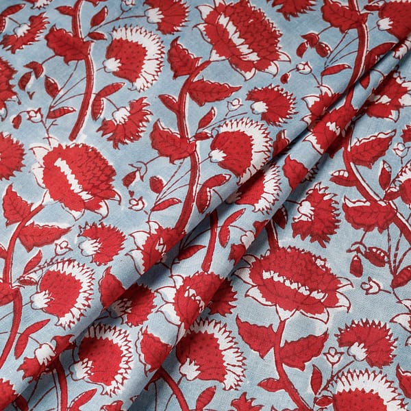 Sanganeri printed fabric